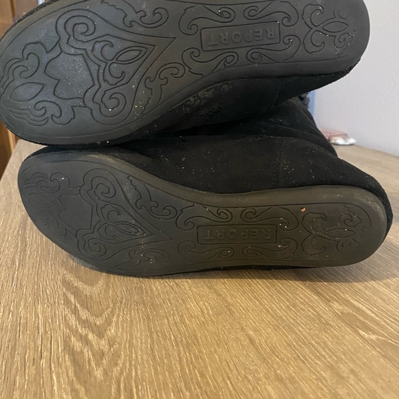 Report Black tall suede flat boot - Picture 6 of 7